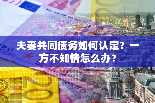 济南夫妻共同债务如何认定？一方不知情怎么办？