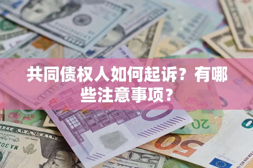 济南共同债权人如何起诉？有哪些注意事项？